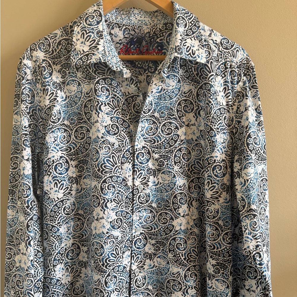 Robert Graham Men's Blue Paisley Shirt XL